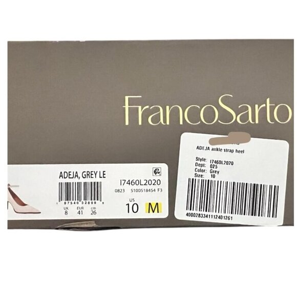 Franco Sarto Womens Gray Suede Adeja Ankle Strap High Heels Sz 10 New - Picture 7 of 10